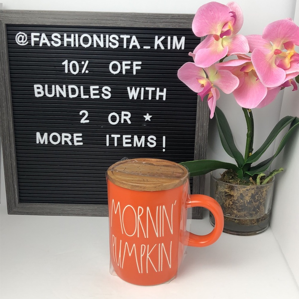 🛍️ New Rae Dunn Mornin’ pumpkin mug with topper - Picture 2 of 8